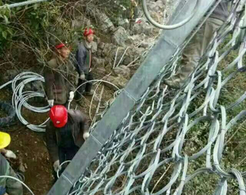 被動環(huán)形防護網(wǎng)施工現(xiàn)場